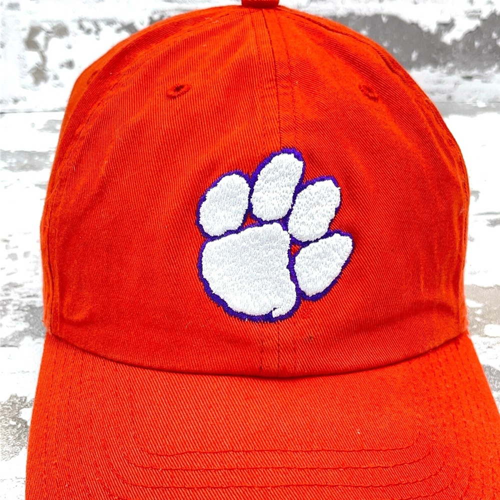 Clemson Tigers Hat Cap Strap Back Orange Dad Baseball Adjustable Plain Twill Paw - Picture 3 of 7